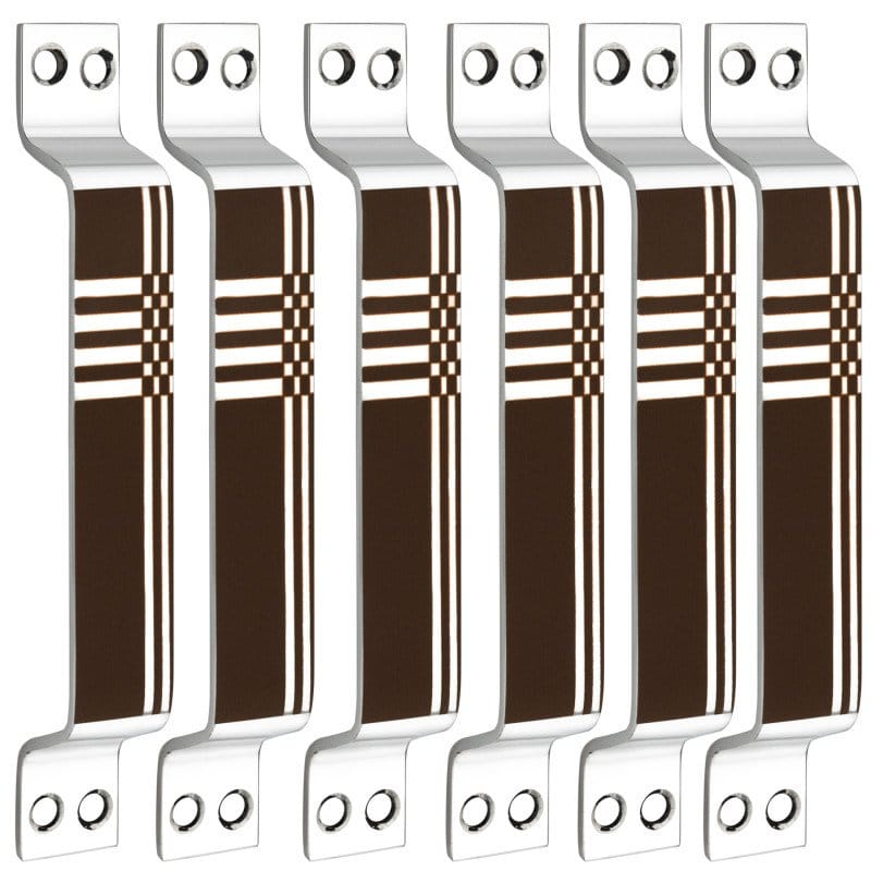 S-GUARD Stainless Steel Door & Cabinet Handles, Knobs Handles-Size-6 Inch-6 Pcs-Laser Printed Design-SSL36