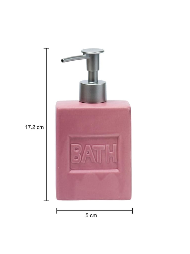 Maroon Ceramic Liquid Soap Dispenser - Plain, Bath Accessories