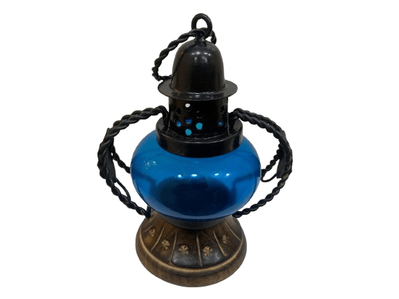 Hanging Lamp Glass & Iron Multicolor | Iron Hanging Lamp | Glass and Hanging Lamp | Home Decor | Blue