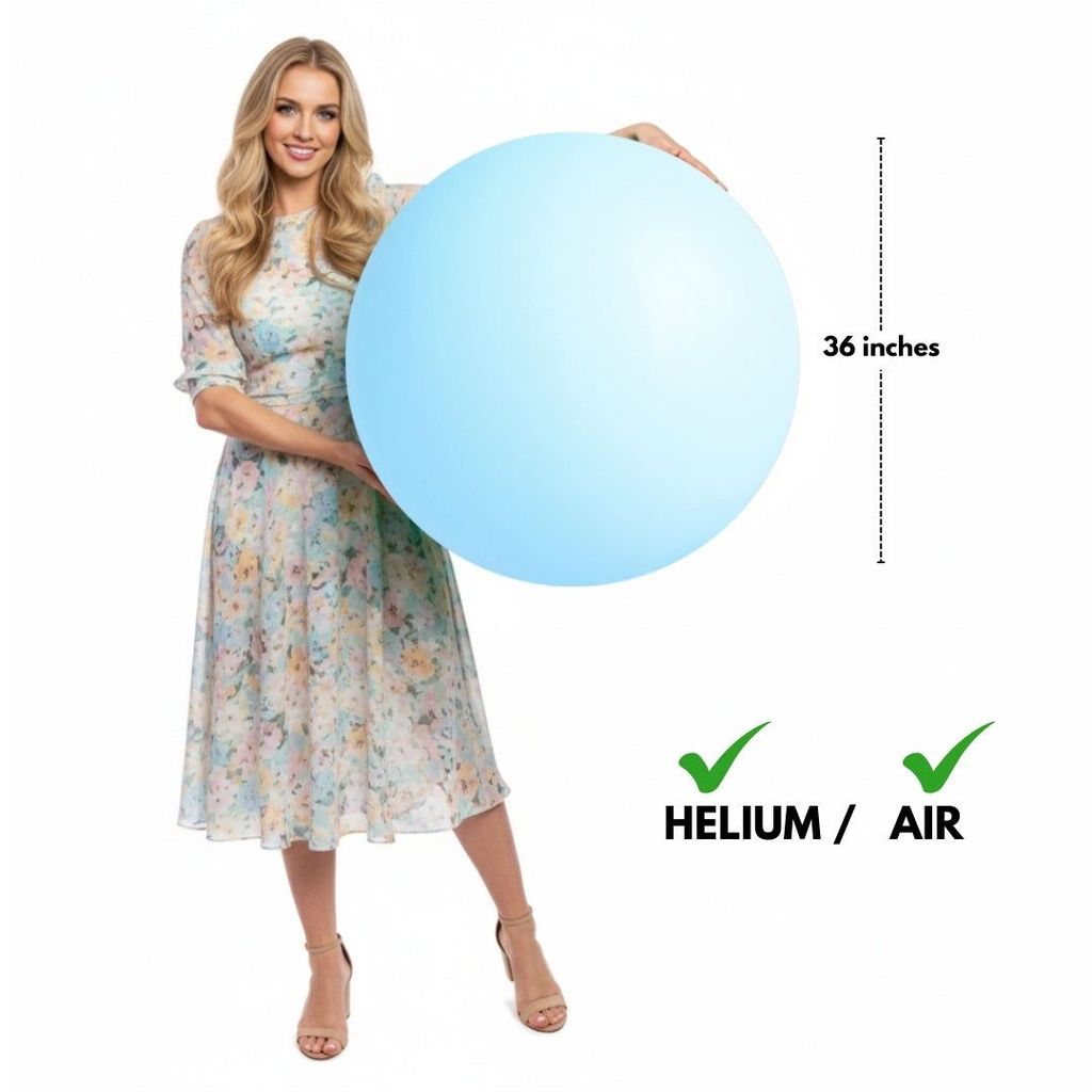 Macaron Blue Bladder Balloon - 36 inches - 1PC - Party and Festive Needs | Buy online on ZillyBuy