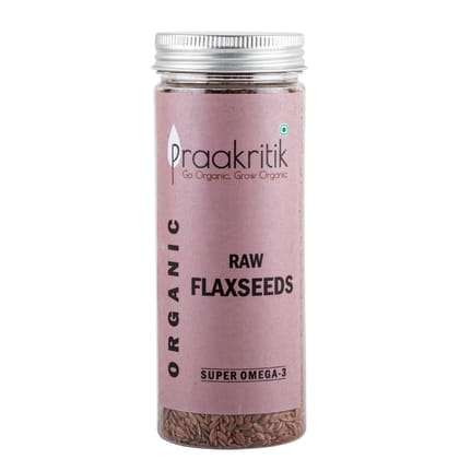 Praakritik Organic Whole Raw Flaxseeds 200 G | Natural Superfood Rich in Omega-3, Dietary Fiber, and Essential Nutrients