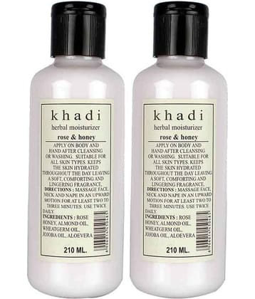 Khadi Rose And Honey Herbal Moisturiser(210ml*2)