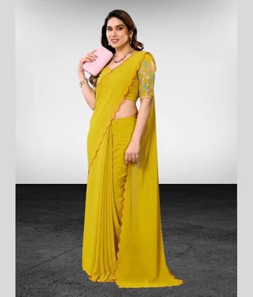 supalee Tex Georgette Solid Saree With Unstitched Blouse Piece ( Multicolor1 )