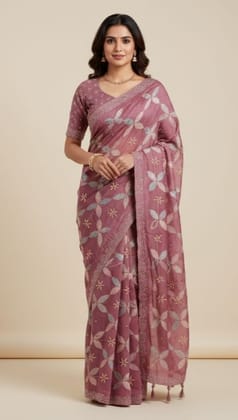 Jaipuri Sarees with moti work | Attached blouse