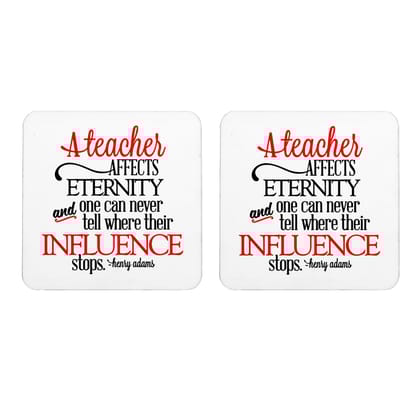 Multicolor A Teacher And Influence By Henry Adams Set Of 2 Square Wooden Coaster