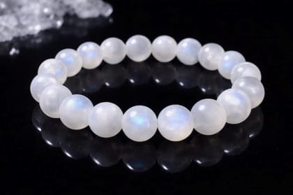 Natural Crystal 8mm Moonstone Bracelet (White)-PID64917 Natural Crystal 8mm Moonstone Bracelet (White)-PID64917