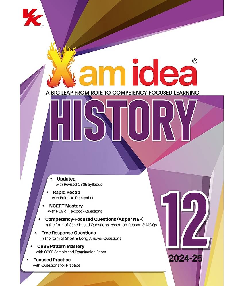 Xam idea History Book Class 12 | CBSE Board | Chapterwise Question Bank | 2024-2025 Exam