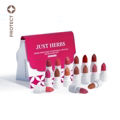 Herb Enriched Ayurvedic Lipstick Micro-Mini Kit:16 shades Herb Enriched Ayurvedic Lipstick Micro-Mini Kit:16 shades - Pack of 1 (₹345)