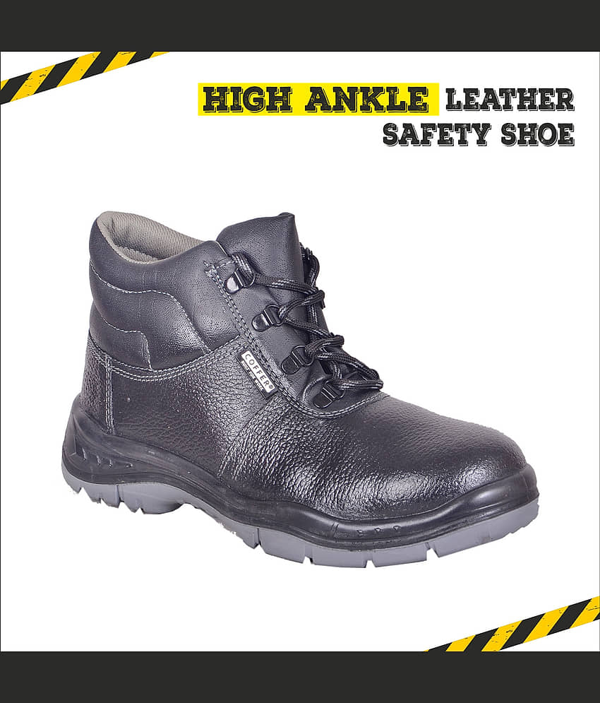 Coffer Safety Mid Ankle Black Safety Shoes