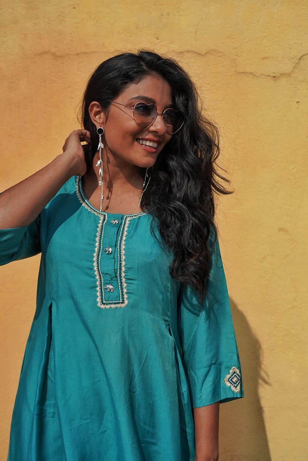 Turquoise blue co-ord set for curvey women(CUSTOM MADE)