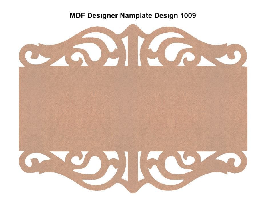 Brand Zero MDF Designer Name Plate Base - Design 1009 - Select Your Preference Of Size & Thickness