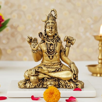 Brass Shiv Ji Idol - Machine Made Brass Statue, Height : 3 Inch (BSMAS1734 D)