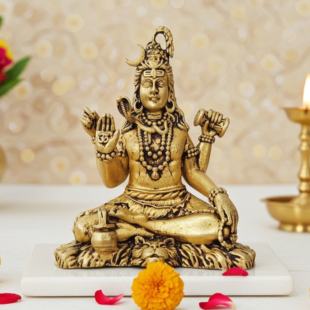 Brass Shiv Ji Idol - Machine Made Brass Statue, Height : 3 Inch (BSMAS1734 D)