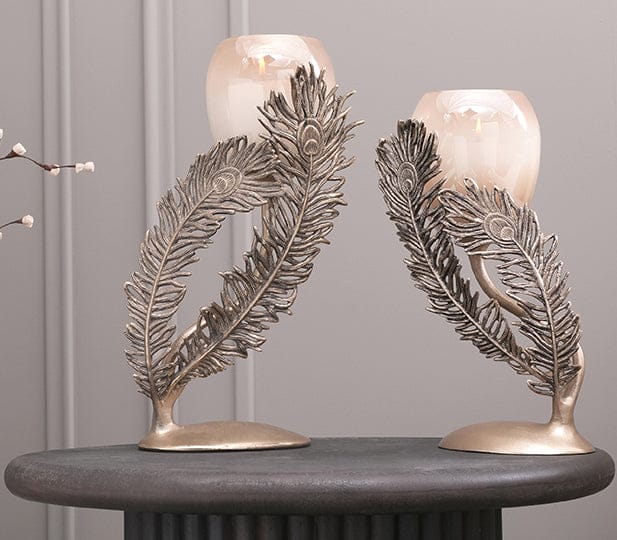 FEATHERED FLAME CANDLE HOLDER-Small