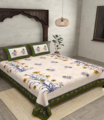 Pure Cotton Floral Bedsheet Set  180 TC