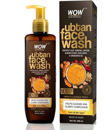 WOW Skin Science Ubtan Face Wash -For Cleansing & Clarifying Complexion - No Parabens, Sulphate, Silicones & Color - 200mL