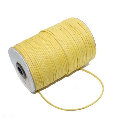 Yellow Waxed Cotton Cord Size - 1.5 MM , COTT-015-Per Roll of 5 Meter / 1.5 MM