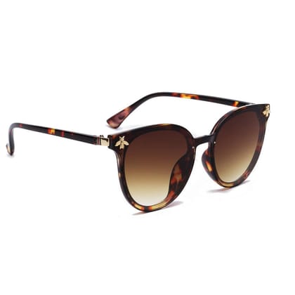 Dervin Cat Eye Women's Oversized Sunglasses (Brown)
