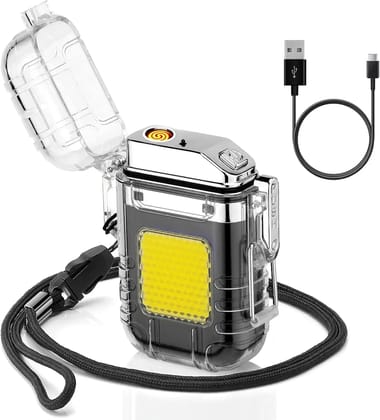 Electric Lighter - Dual Arc Plasma Beam With COB Light - USB Rechargeable, Windproof, No Butane - Ideal for Indoor and Outdoor Activities Electric Lighter - Dual Arc Plasma Beam With COB Light - USB Rechargeable, Windproof, No Butane - Ideal for Indoor and Outdoor Activities
