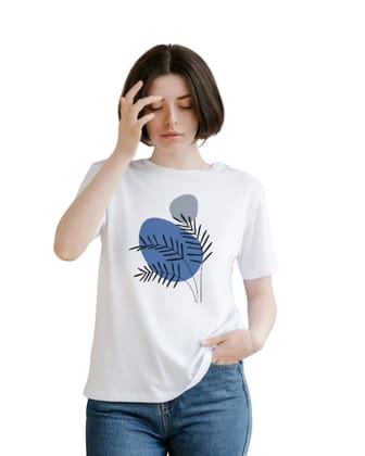 Womens Graphic Cotton Tees - Printed Cotton T-Shirts - 100 Percentage Cotton Printed Tees White (Size M)