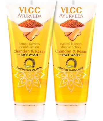 Vlcc Ayurveda Natural Fairness Chandan & Kesar Face Wash ,100Ml(Pack Of 2)