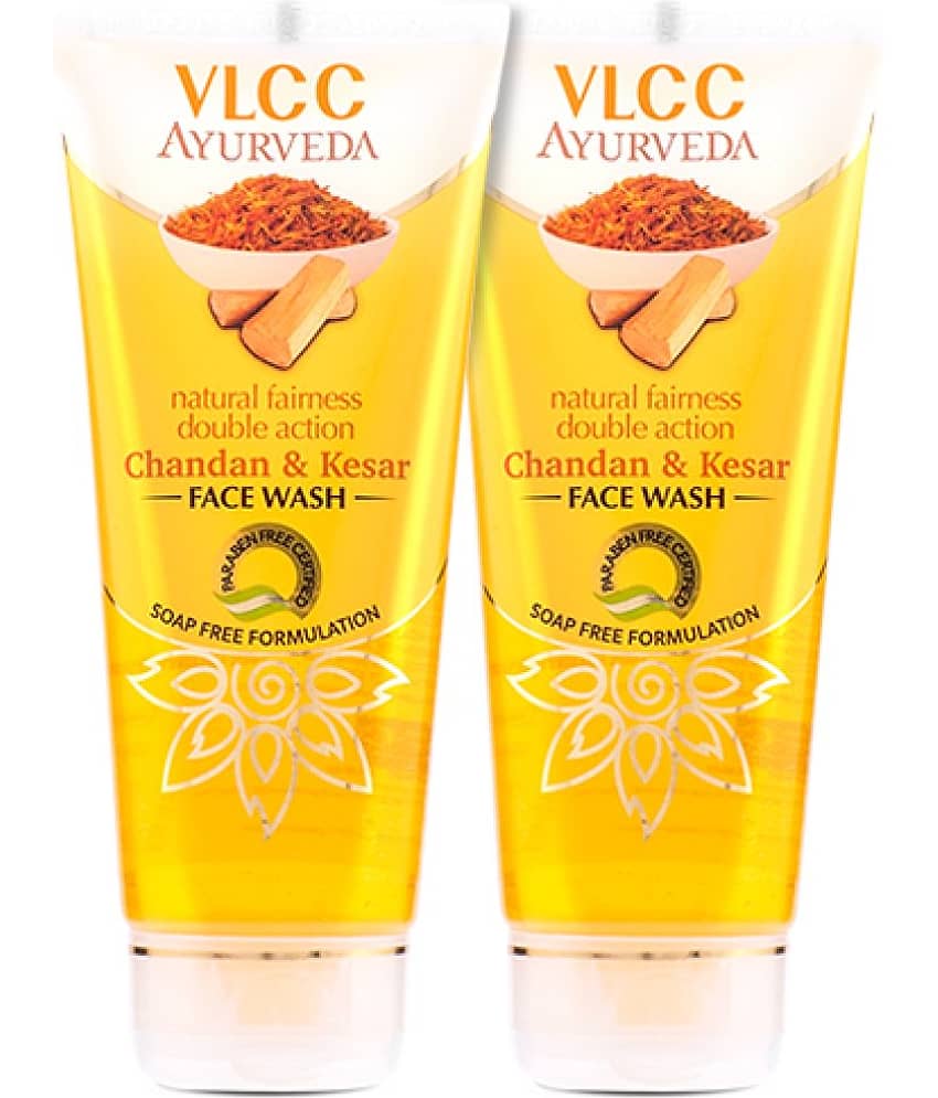 Vlcc Ayurveda Natural Fairness Chandan & Kesar Face Wash ,100Ml(Pack Of 2)
