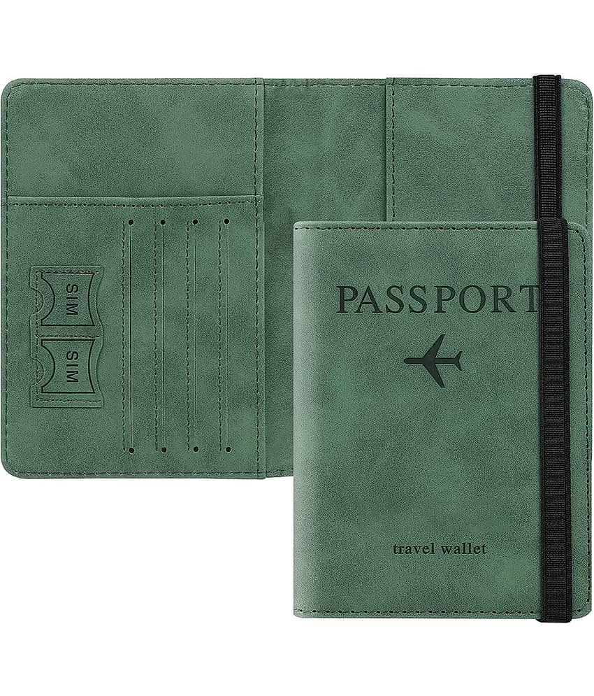 Stealodeal PU Leather P.U. Green Passport Holder