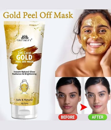 Intimify Gold Peel Off Mask, Radiant Glow Mask, Oil Control Peel Mask, 50 Gms