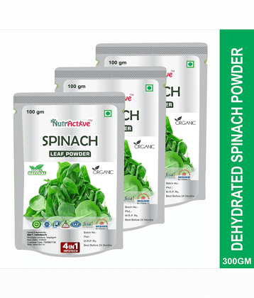 NutrActive Green Spinach Leaf Powder/ Palak Leaf Instant Soup 300 gm Pack of 3