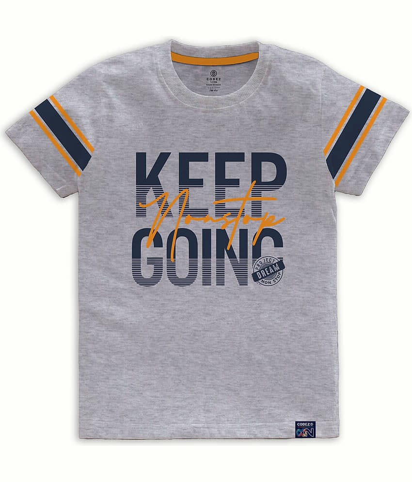 CODEZ Pack of 1 Boys Cotton Blend Polo T-Shirt ( Gray )