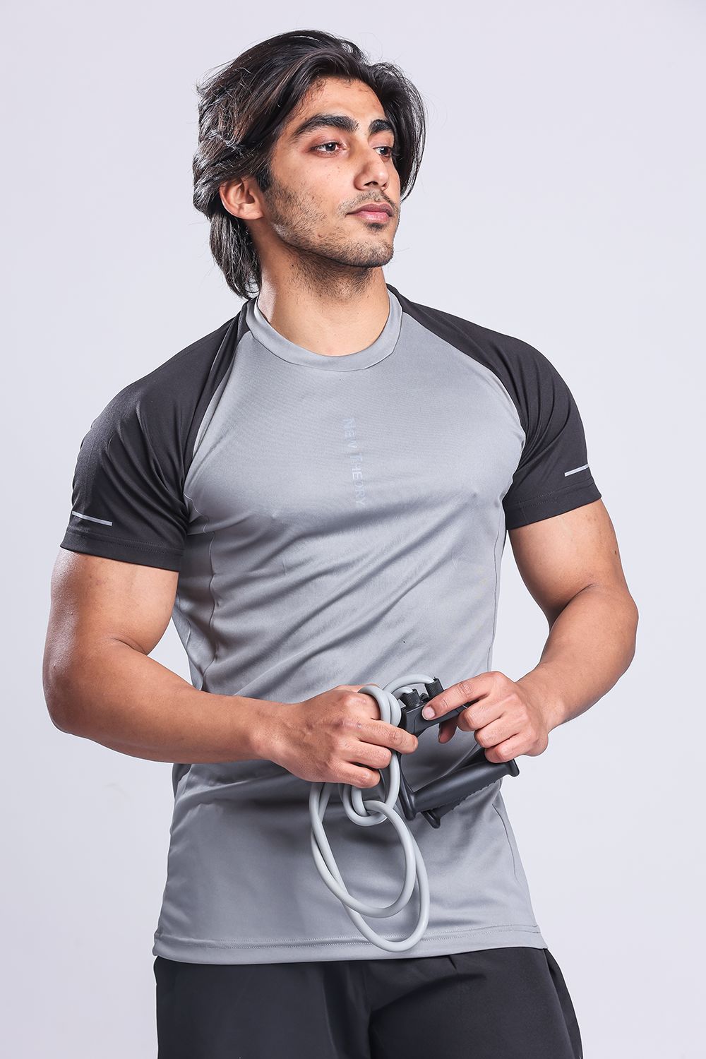 Active Two-tone T-shirt - Grey/Black-XL