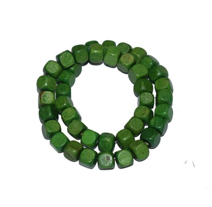 Painted Wooden Beads for Jewelry Making , BWWB-63-Per Packet of Approx 219 Pcs / 9X9 MM / Green