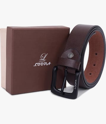 Loopa - Brown 100% Leather Men's Formal Belt ( Pack of 1 )