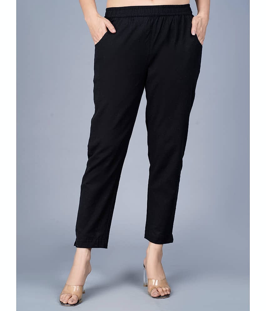 QuaClo - Black Cotton Regular Women's Casual Pants ( Pack of 1 )