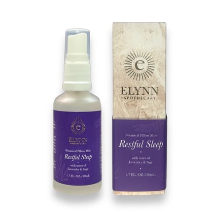 ELYNN APOTHECARY Botanical Pillow Mist (50ml) | Infused with Lavender & Sage for Restful Sleep | Natural Aromatherapy Linen Spray