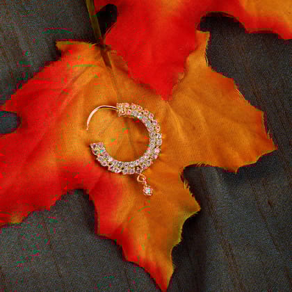 White CZ Nose Pin-White / Gold Plated