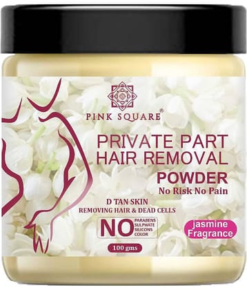pink square Natural Hair Removal Powder for Men & Women 100 ( Pack of 1 )