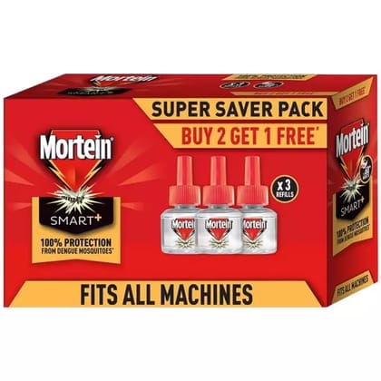 Mortein 45Ml X 3 (Buy 2 Get 1 Free), Smartplus Mosquito Repellent Refill Liquid| Mosquito Repellent & Killer | 100% Protection From Dengue Mosquitoes