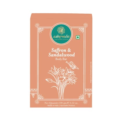 Ashpveda Sandalwood and Saffron Bathing Soap for Bright and Nourished Skin 100g