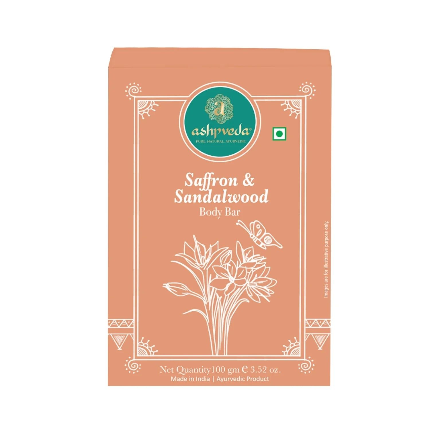 Ashpveda Sandalwood and Saffron Bathing Soap for Bright and Nourished Skin 100g