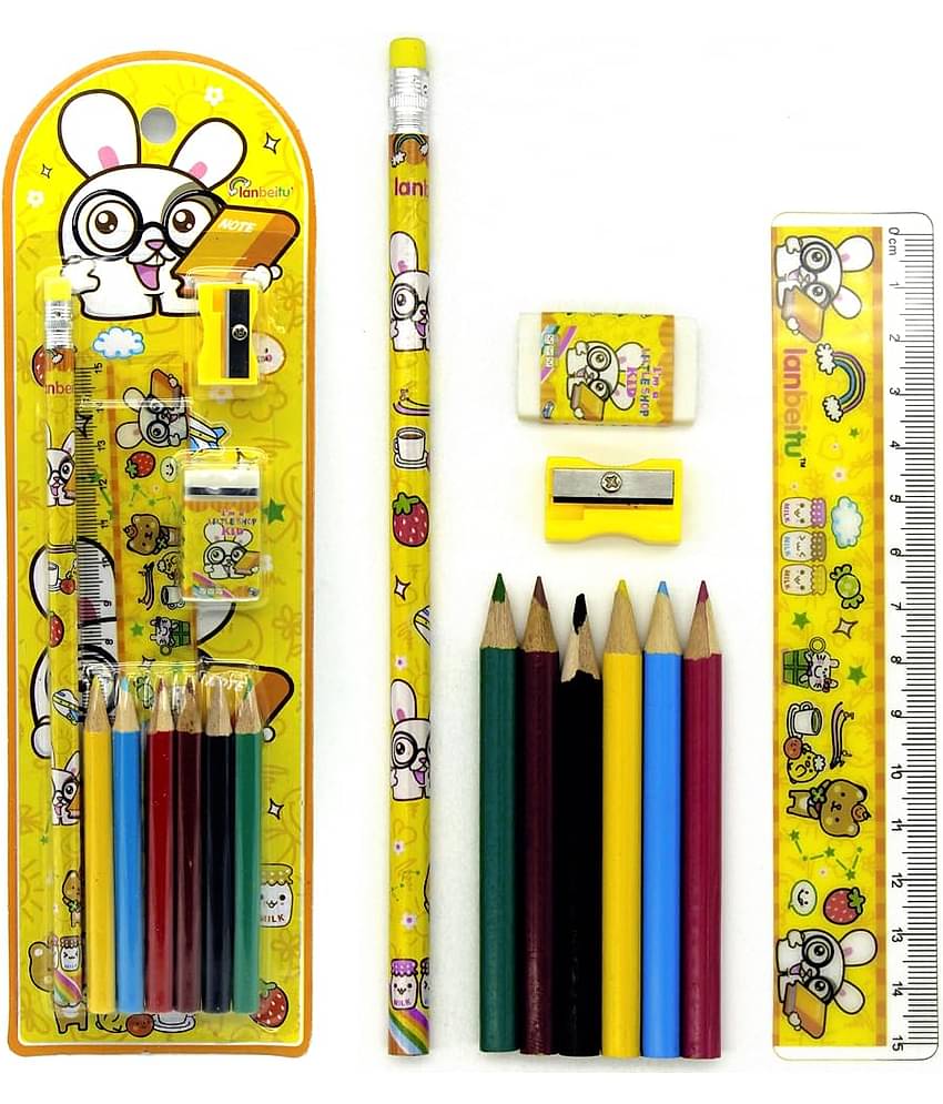 SE7EN SVN-PNC-SET1-GRN_05 Mixed color Pack Of 5 Pencil Set