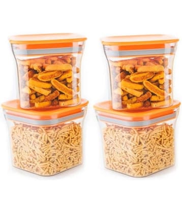 Analog kitchenware - Polyproplene Orange Food Container ( Set of 4 - 550 )
