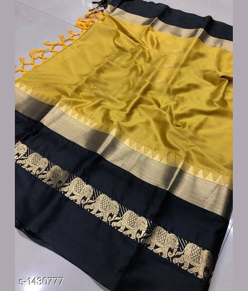 fab woven Cotton Blend Self Design Saree With Unstitched Blouse Piece ( Multicolour )