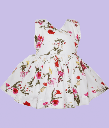 harshvardhanmart.com Pack of 1 Baby Girls Crepe Frock ( White )