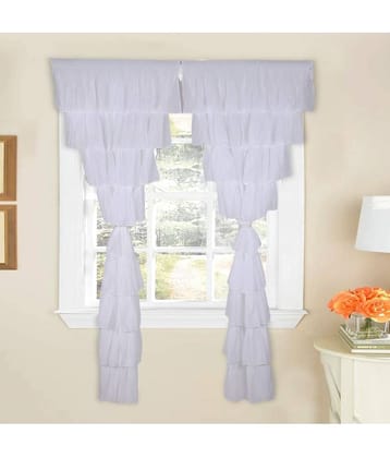 NUEVOSGHAR Single Door Semi-Transparent Rod Pocket Cotton Black Curtains ( 213 x 106 cm )