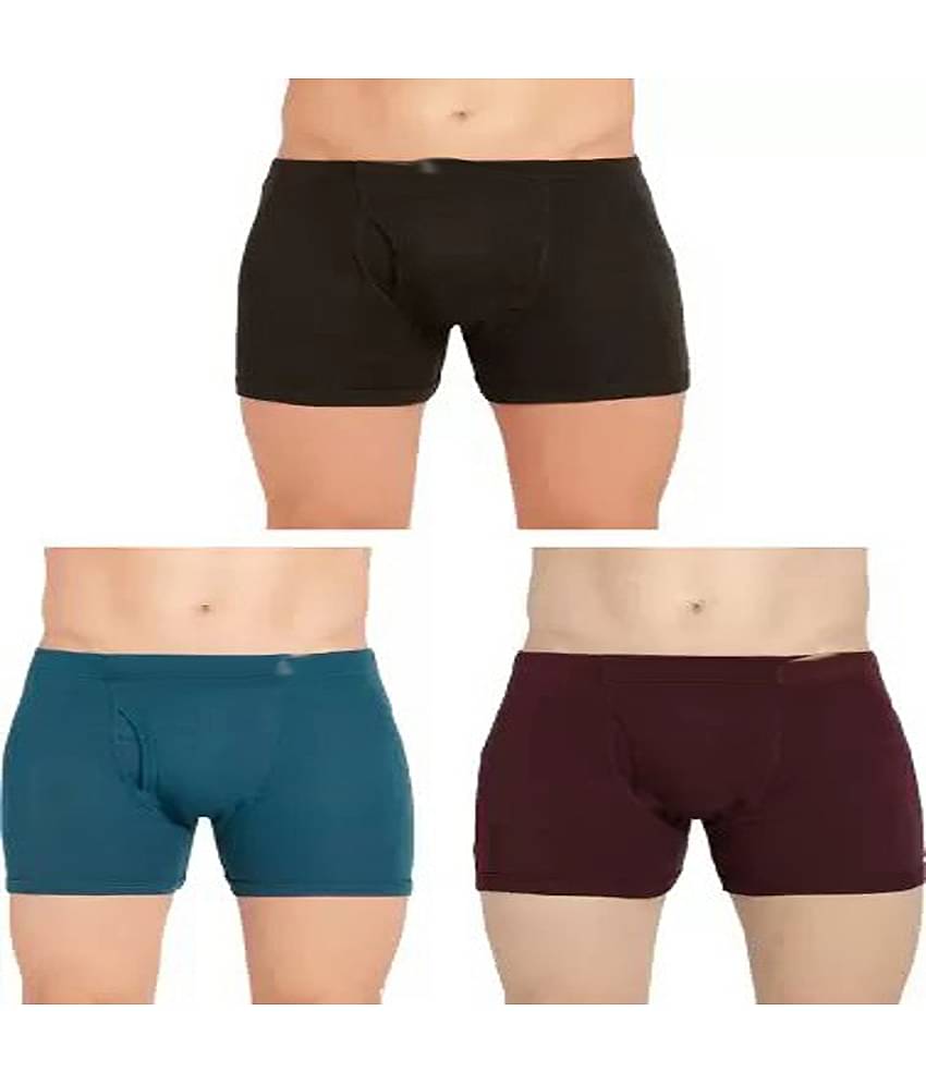 Cavenders Pack of 3 Cotton Blend Trunks For Men's ( Multicolor )