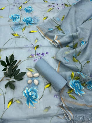 Hand Painted kota doriya suit set