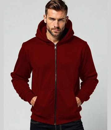 AUSK Fleece Hooded Men's Sweatshirt - Maroon ( Pack of 1 )