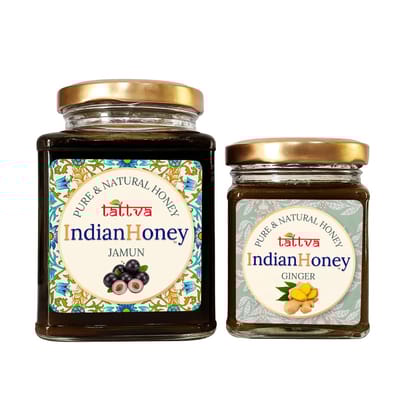 IndianHoney Diabetics-Friendly Jamun Honey & Warming & Anti-Inflammatory Ginger Infused Honey Combo Pack (500gm & 230gm) Jamun & Ginger IndianHoney Diabetics-Friendly Jamun Honey & Warming & Anti-Inflammatory Ginger Infused Honey Combo Pack (500gm & 230gm) Jamun & Ginger