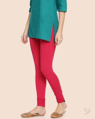 Viscose Churidar Legging - Rose Red-S / Rose Red